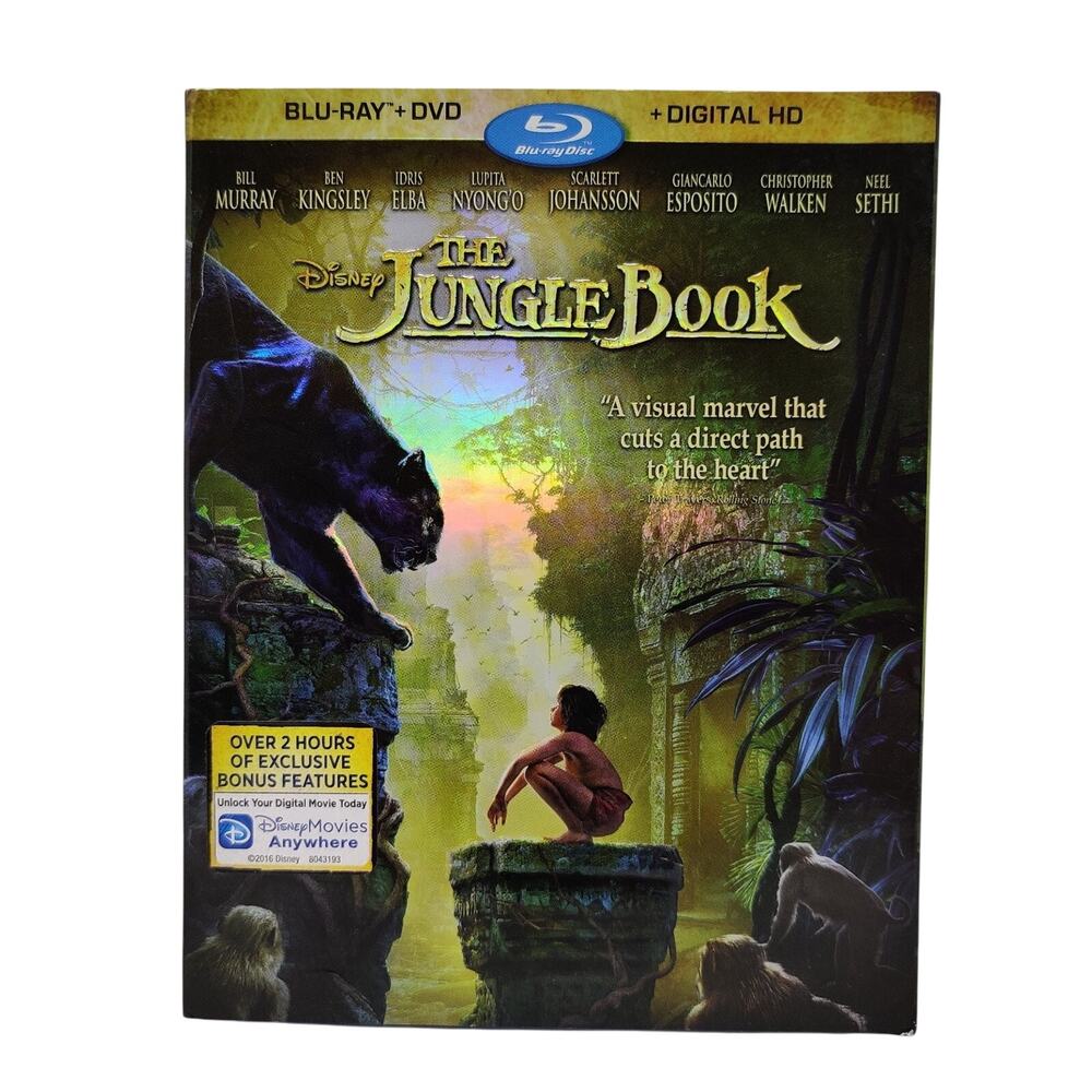 The Jungle Book Blu-ray + DVD 2016 Jon Favreau Bill Murray Live Action Adventure